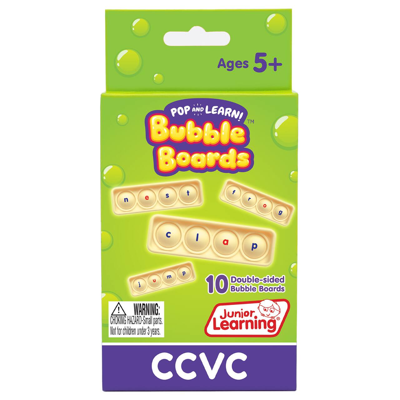 Junior Learning® Pop and Learn!™ Bubble Boards CCVC Language Arts & Sensory Learning